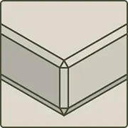 Cutting board with 45-degree bevelled edge