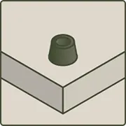 Cutting board with basic rubber feet